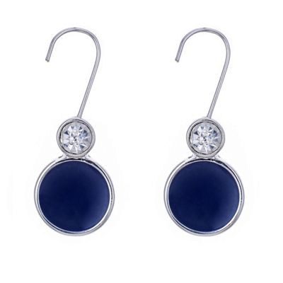 Designer blue disc drop earring